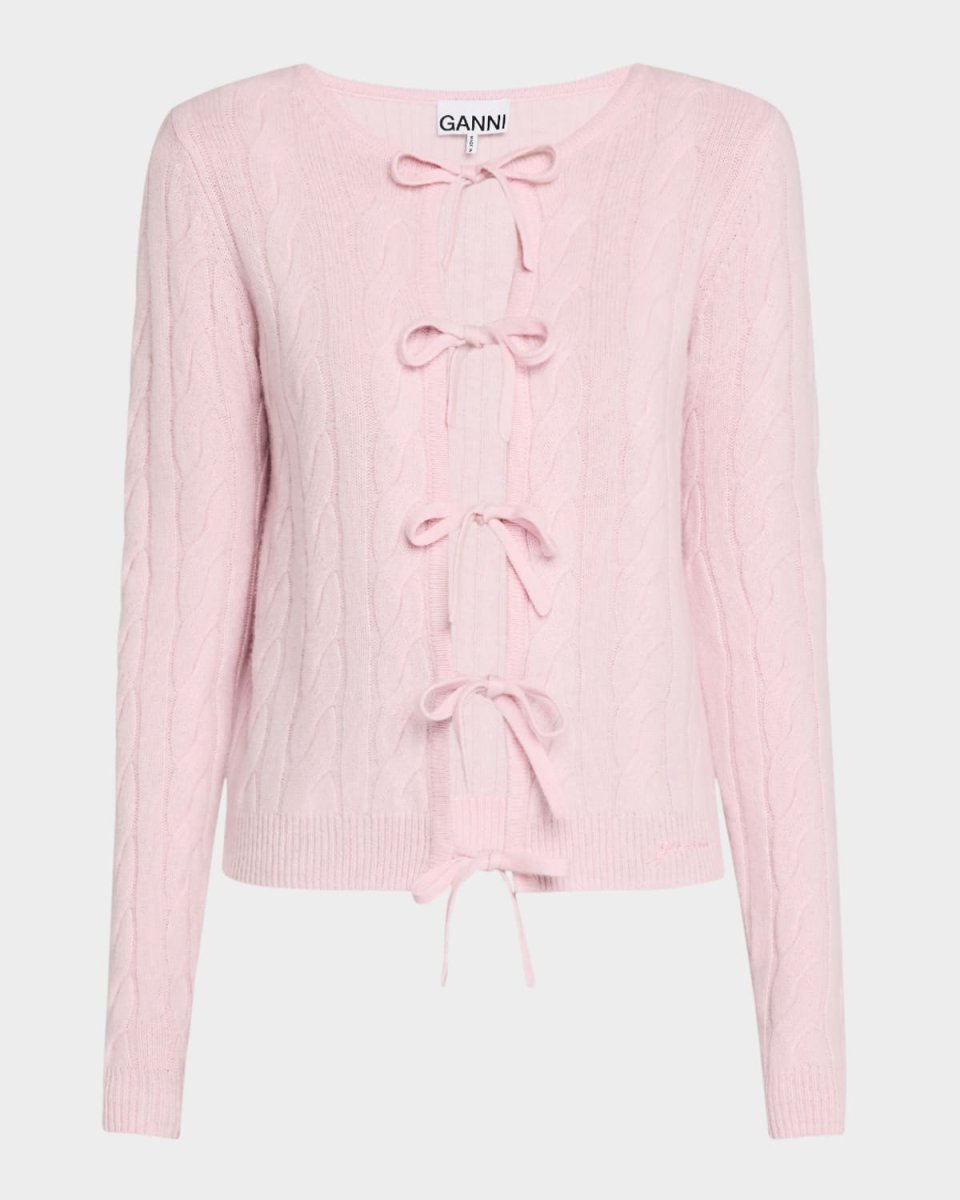 Cashmere Mix Tie-Front Cardigan